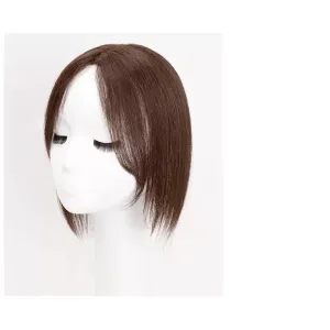 Women's Wig Wig Piece Female Head of Hair Patch Piece Cover White Hair Real Hair Real Hair Fluffy Increase Hair Volume Wig Piece Women's Wigs Hair Piece(02-(7x8) 25CM chestnut brown)