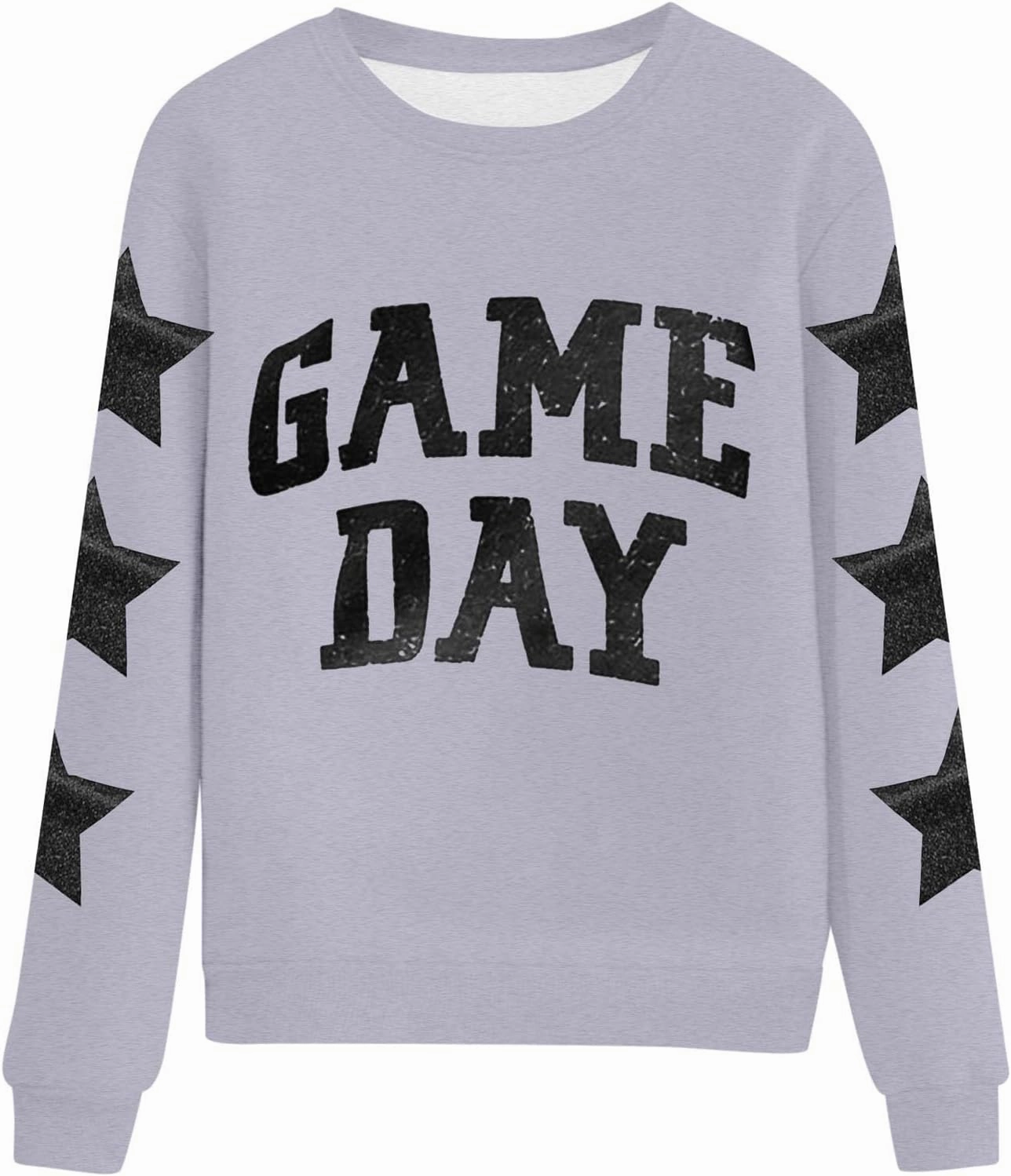 Womens Football Sequin Y2k Sweatshirt Crewneck Letter Graphic Pullover Long Sleeve Sweatshirt for Women 2024