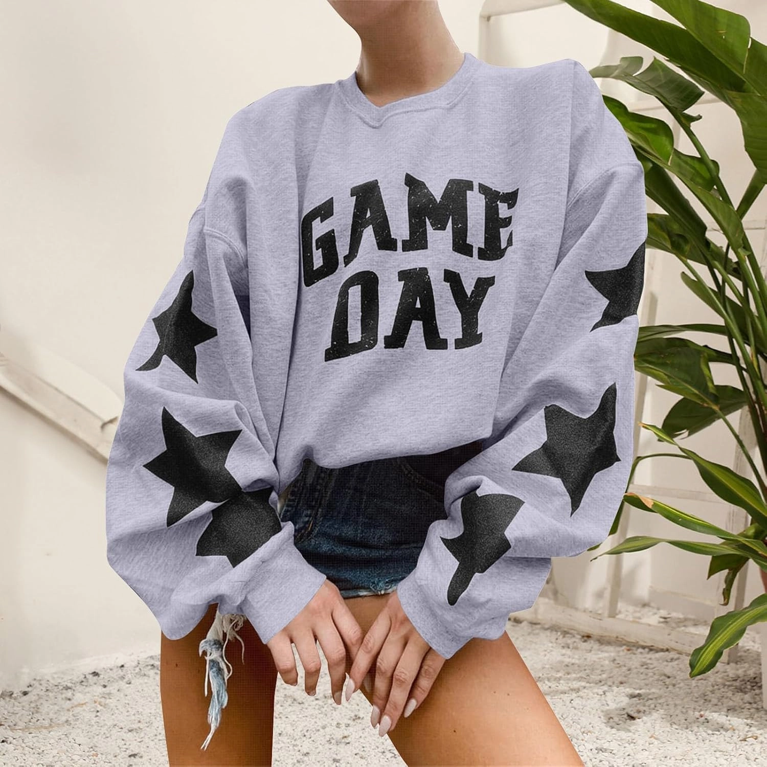 Womens Football Sequin Y2k Sweatshirt Crewneck Letter Graphic Pullover Long Sleeve Sweatshirt for Women 2024