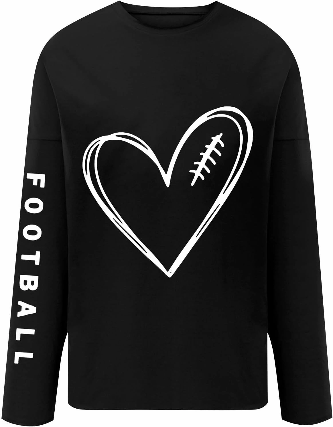 Womens Football Sequin Y2k Sweatshirt Lover Gift Loose Casual Long Sleeve Sweatshirt Tops Football Rugby Game Day