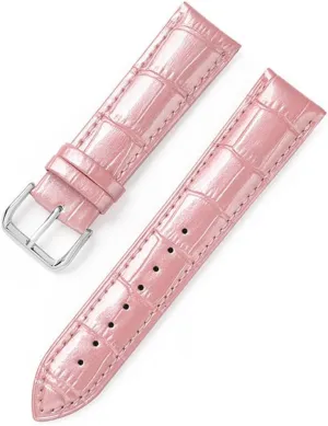 XLCZMYL Leather Bracelets 12mm 14mm 16mm 18mm 20mm 22mm Watch Strap Pin Buckle Shiny Leather Band Wrist Belt Tool,pink,12mm