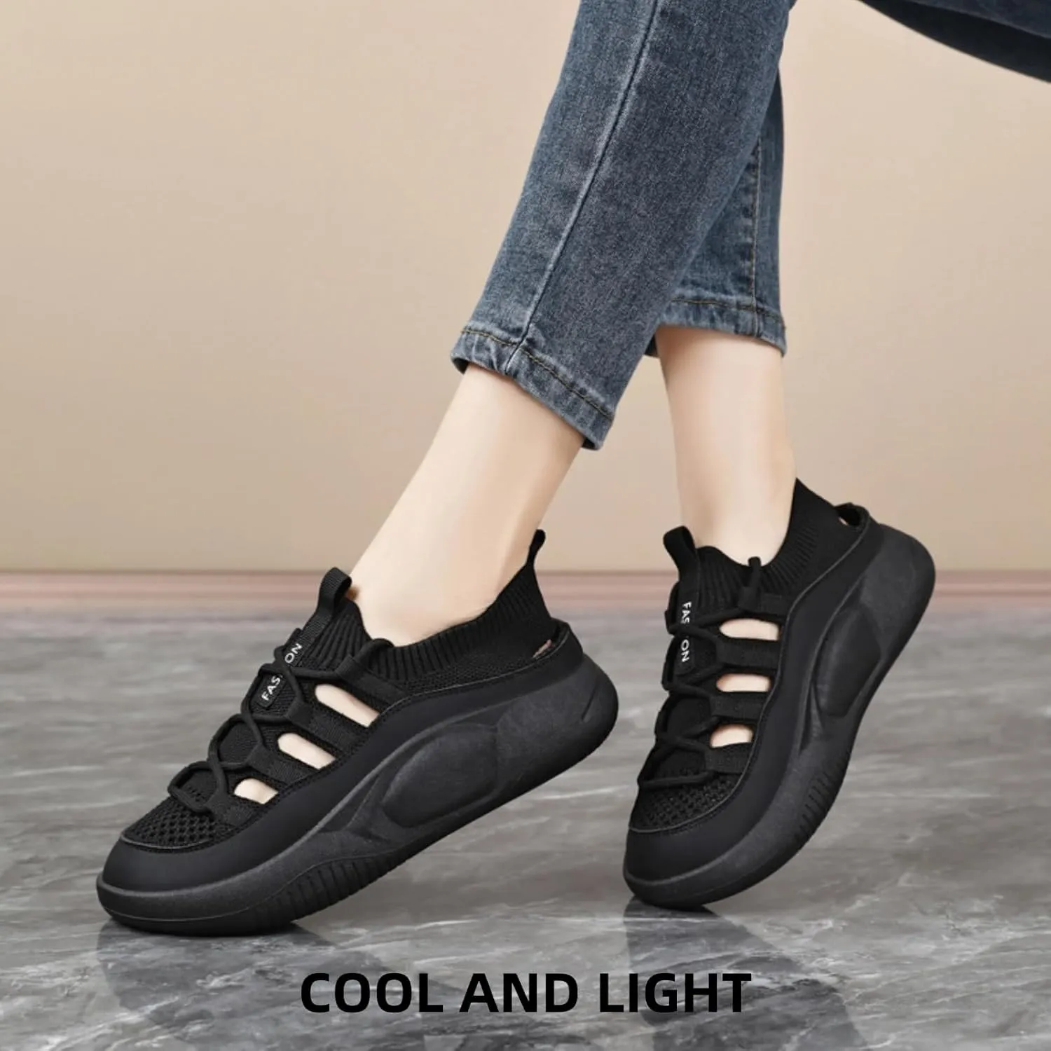 Y2k Cloud Soft Chunky Sneakers for Women's Retro Mesh Breathable Aesthetic Summer Casual Walking Shoes for Travel