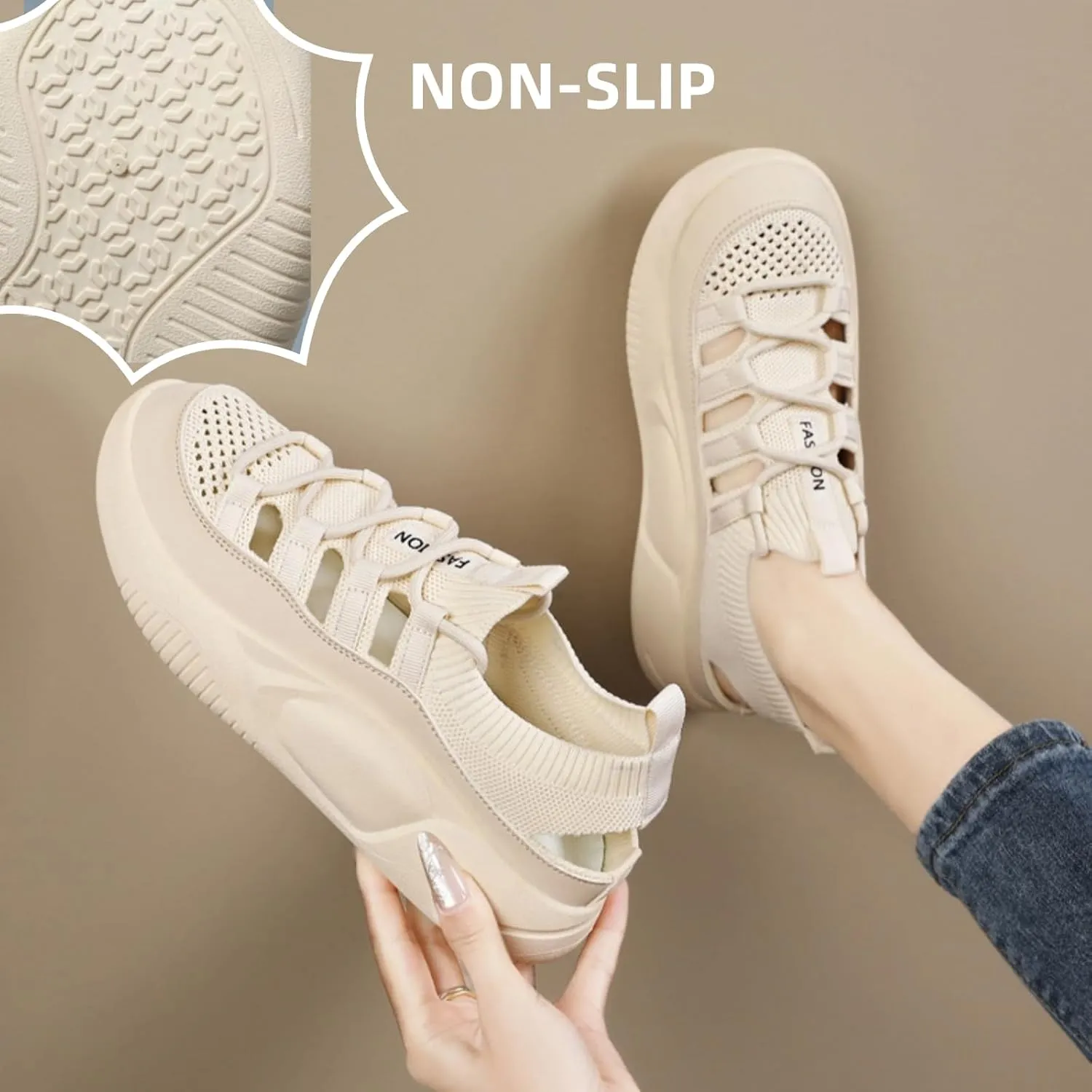 Y2k Cloud Soft Chunky Sneakers for Women's Retro Mesh Breathable Aesthetic Summer Casual Walking Shoes for Travel