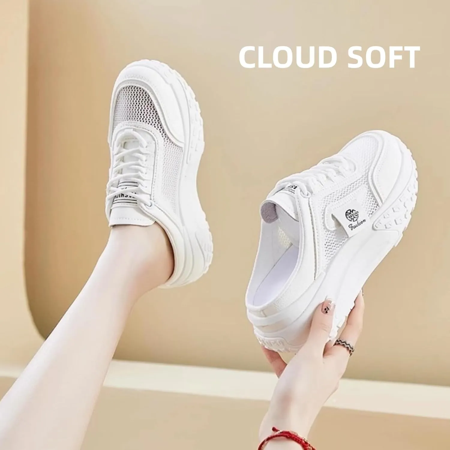 Y2k Platform Sneakers for Women and Girls Retro Mesh Breathable Aesthetic Summer Casual Walking Shoes for Flight Travel