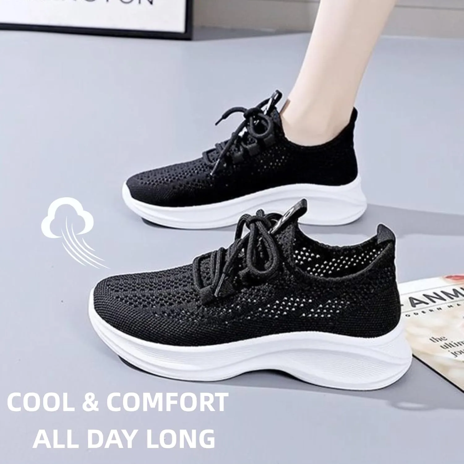 Y2k Platform Sneakers for Women and Girls Retro Mesh Breathable Aesthetic Summer Casual Walking Shoes for Gym Workouts
