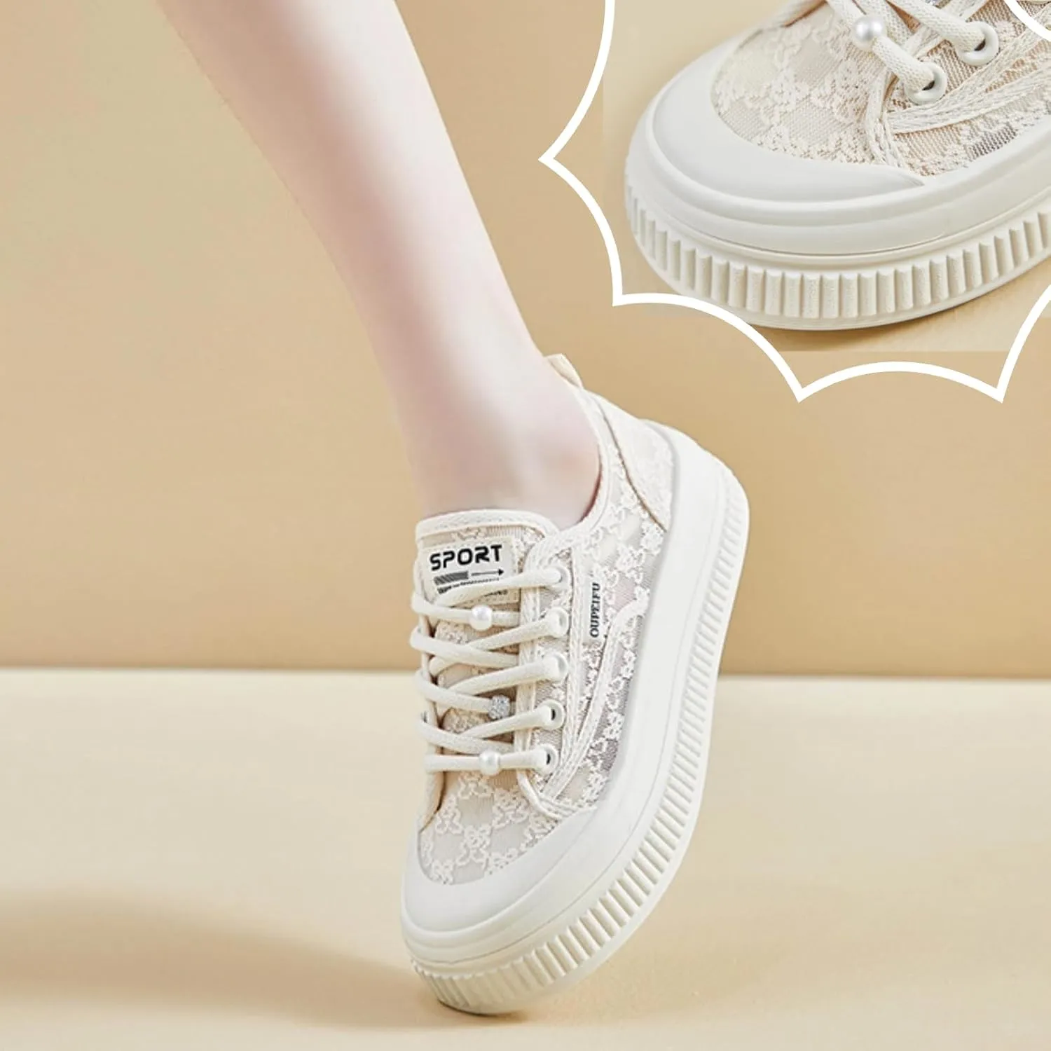 Y2k Platform Sneakers for Women's Retro Mesh Breathable Cloud Soft Aesthetic Summer Casual Walking Shoes for Travel
