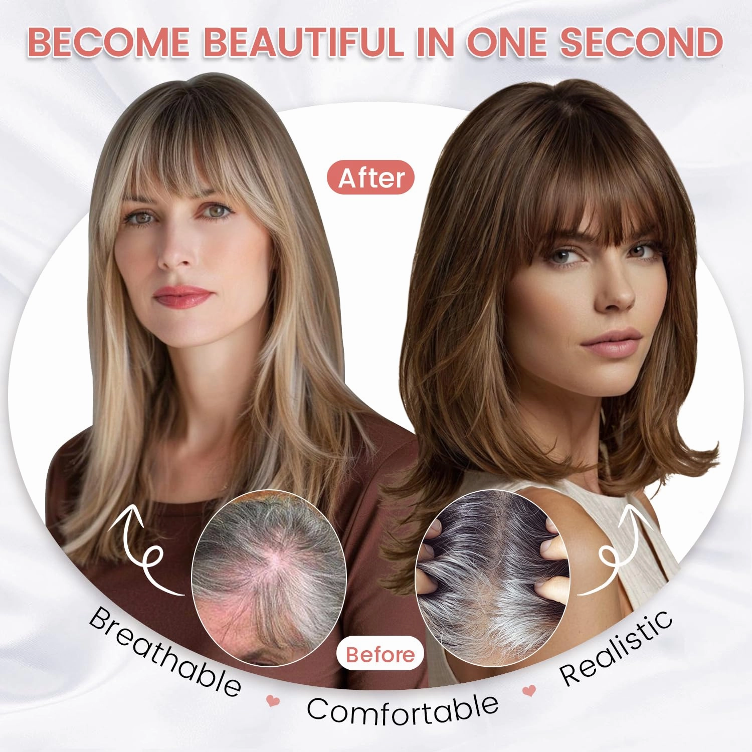 YAMI Hair Toppers for Women Real Human Hair Toppers for Women with Thinning Hair Topper with Bangs Hair Toppers for Women Hair Pieces for Women (Dark Brown)
