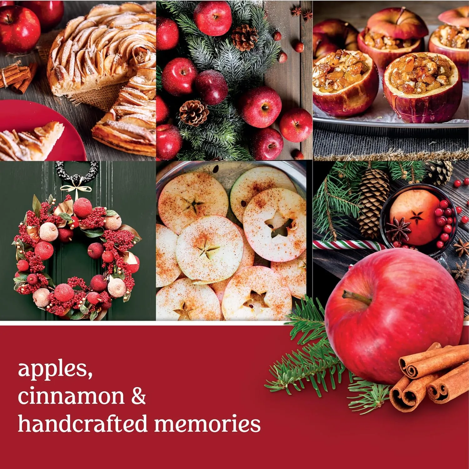 Yankee Candle Studio Medium Candle, Red Apple Wreath, 10 oz: Long-Lasting, Essential-Oil Scented Soy Wax Blend Candle | 40-65 Hours of Burning Time