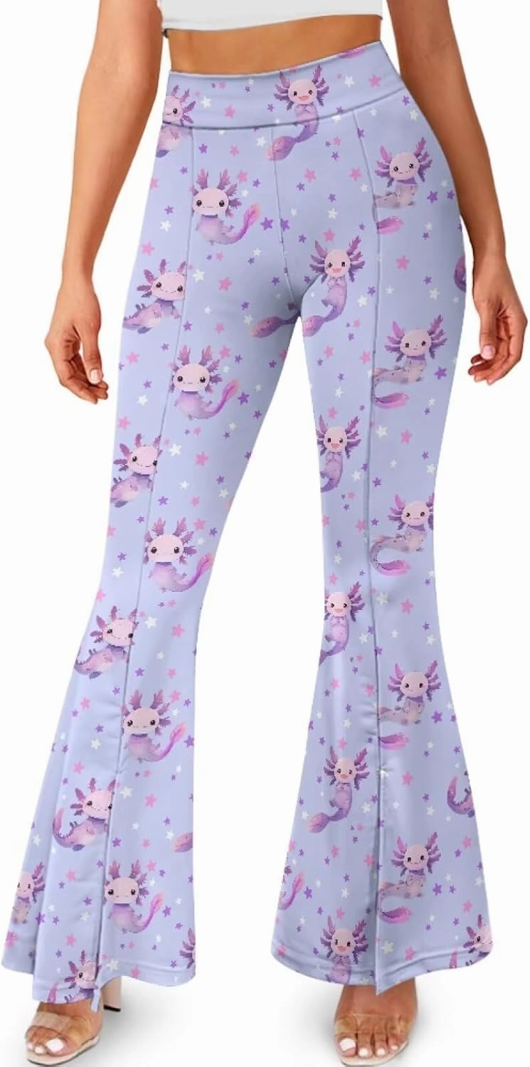 Yoga Pants Womens Flared Leggings Slit Hem High Waist Bootcut Pants Workout Bootleg Pants Plus Size Workout Trousers