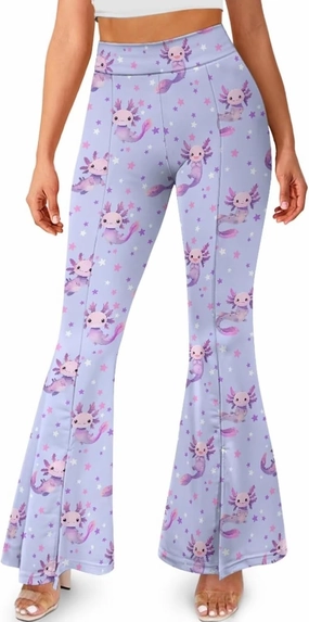 Yoga Pants Womens Flared Leggings Slit Hem High Waist Bootcut Pants Workout Bootleg Pants Plus Size Workout Trousers