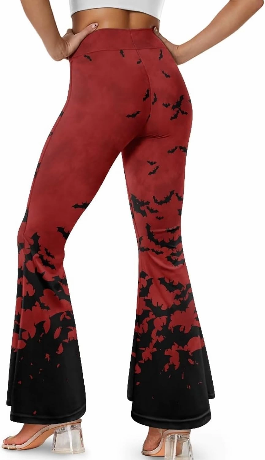 Yoga Pants Womens Flared Leggings Slit Hem High Waist Bootcut Pants Workout Bootleg Pants Plus Size Workout Trousers