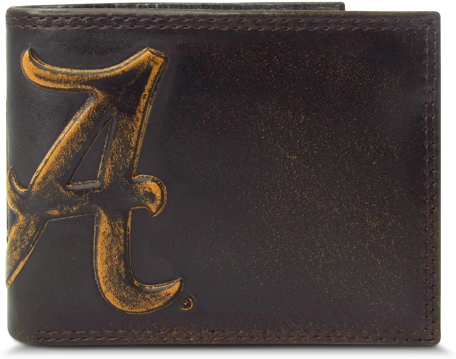 ZEP-PRO NCAA Alabama Crimson Tide Burnished Leather Bifold Wallet, Slim Stylish for Men