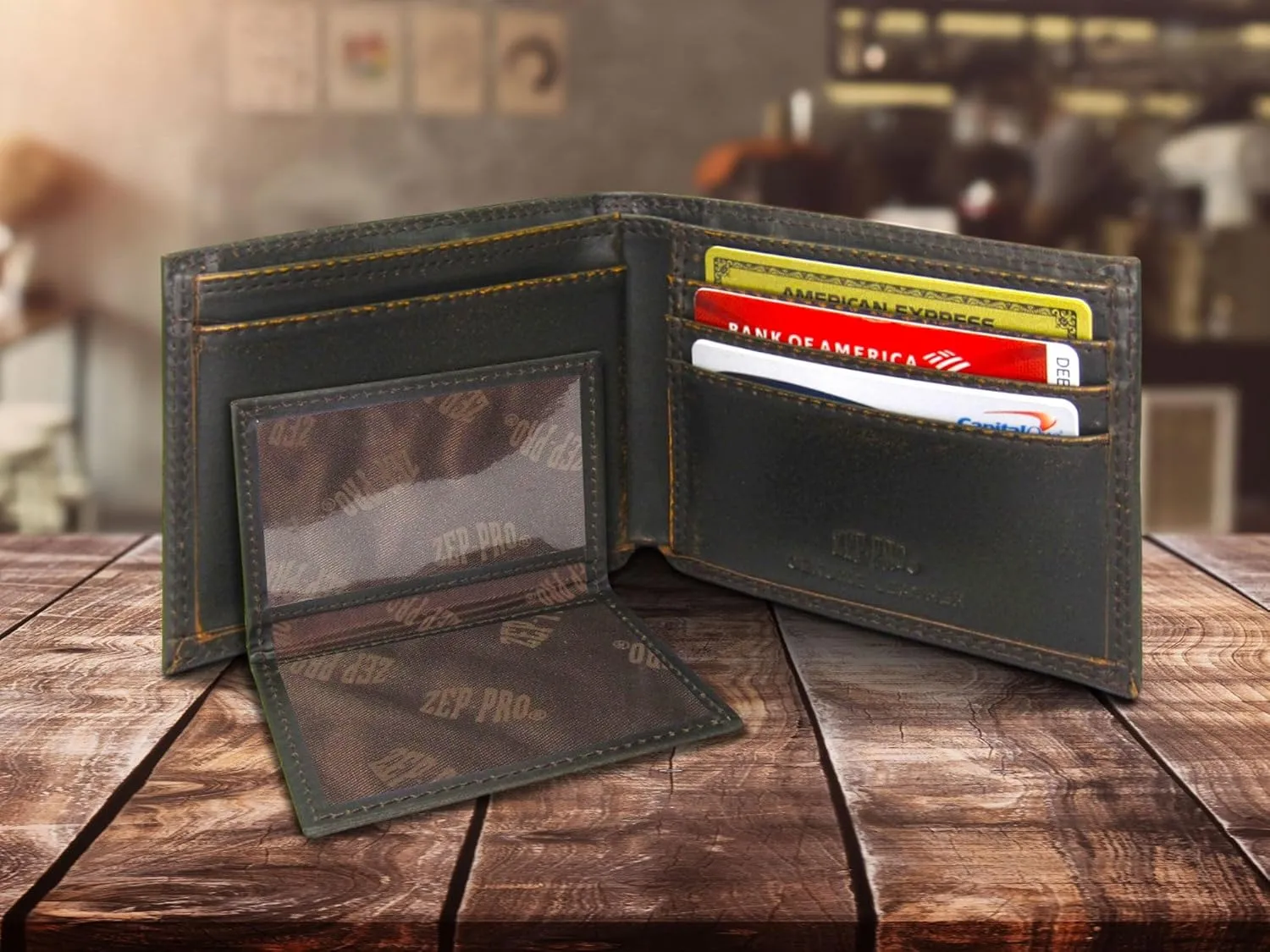 ZEP-PRO NCAA Alabama Crimson Tide Burnished Leather Bifold Wallet, Slim Stylish for Men